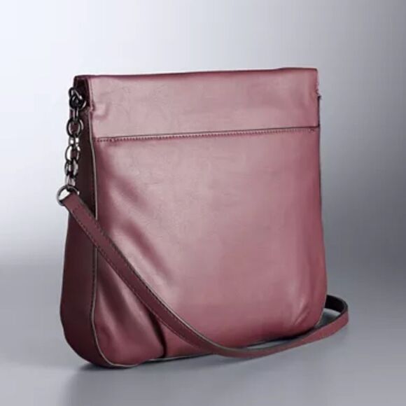 Simply Vera Vera Wang REMSEN Burgundy Quilted Crossbody Bag - Picture 3 of 15